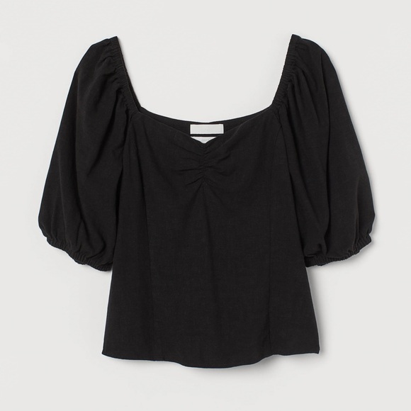 H&M Tops - H&M Black Puff Sleeve Blouse